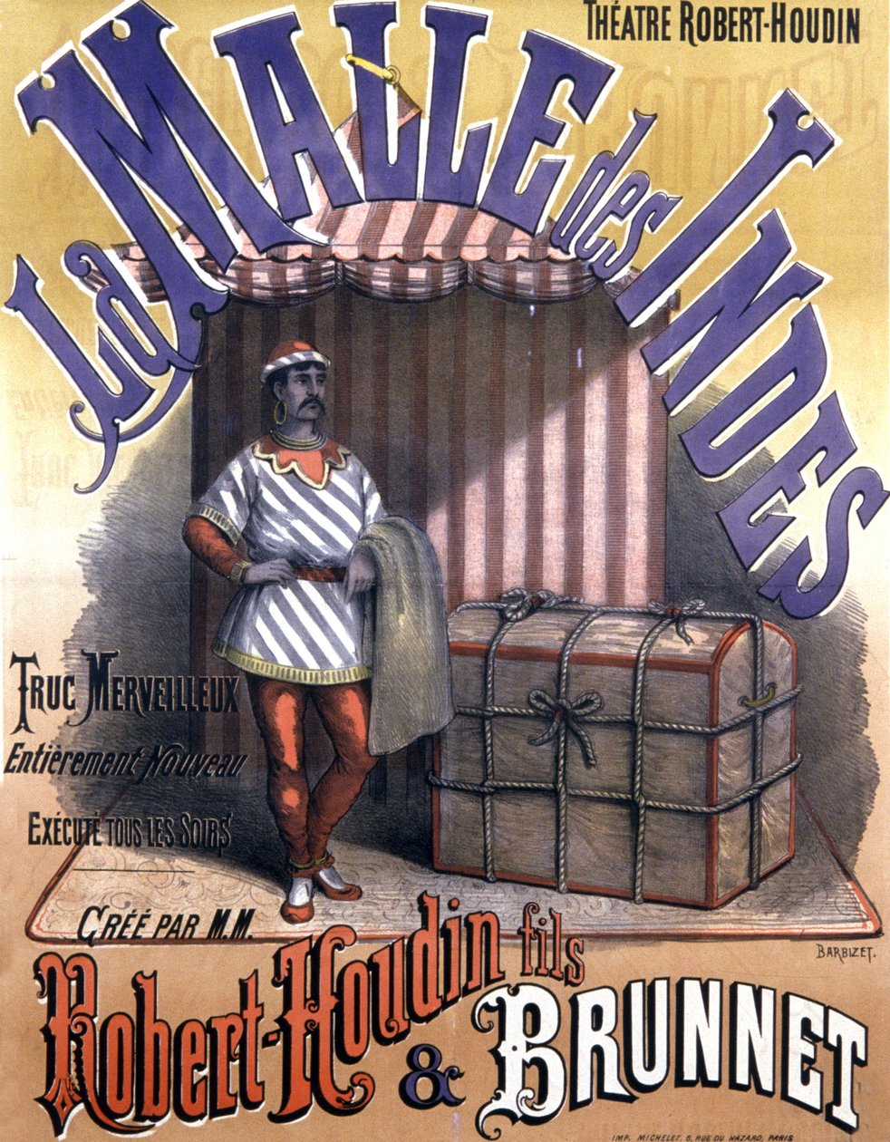 Robert Houdin oğlu ve Brunnet'in sihir gösterisi, 19. yüzyılın sonları (poster) by Antoine Barbizet