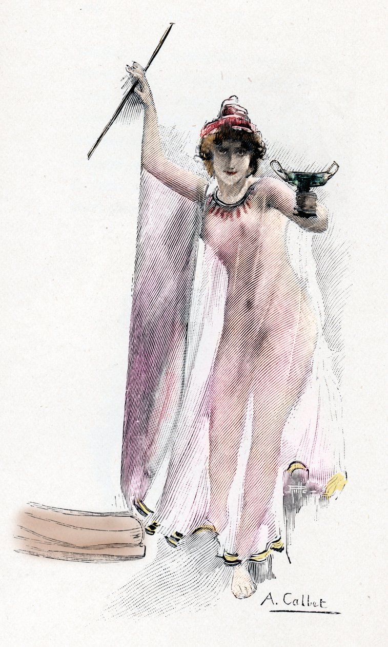 Odyssee d'Homere: “Circe la magicienne” (Cadı Sirki) İllüstrasyon, Antoine Calbet (1860-1944), Yunan şair Homere'nin “L'odyssee”si için (Homer tarafından Odyssey) 1897 Özel koleksiyon by Antoine Calbet