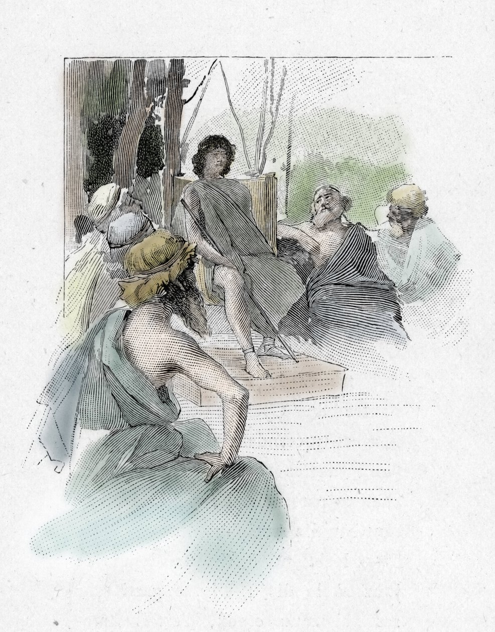Homere Odyssee: Singing II: Telemaque, eski Yunanlılar meclisini yeniden bir araya getirir ve oğlu Antiphus'un Ulysses'e bıraktığı Egyptios'un konuşmasını dinler (Homer tarafından Odyssey: Telemachus, ne yapılması gerektiğini tartışmak için Ith by Antoine Calbet