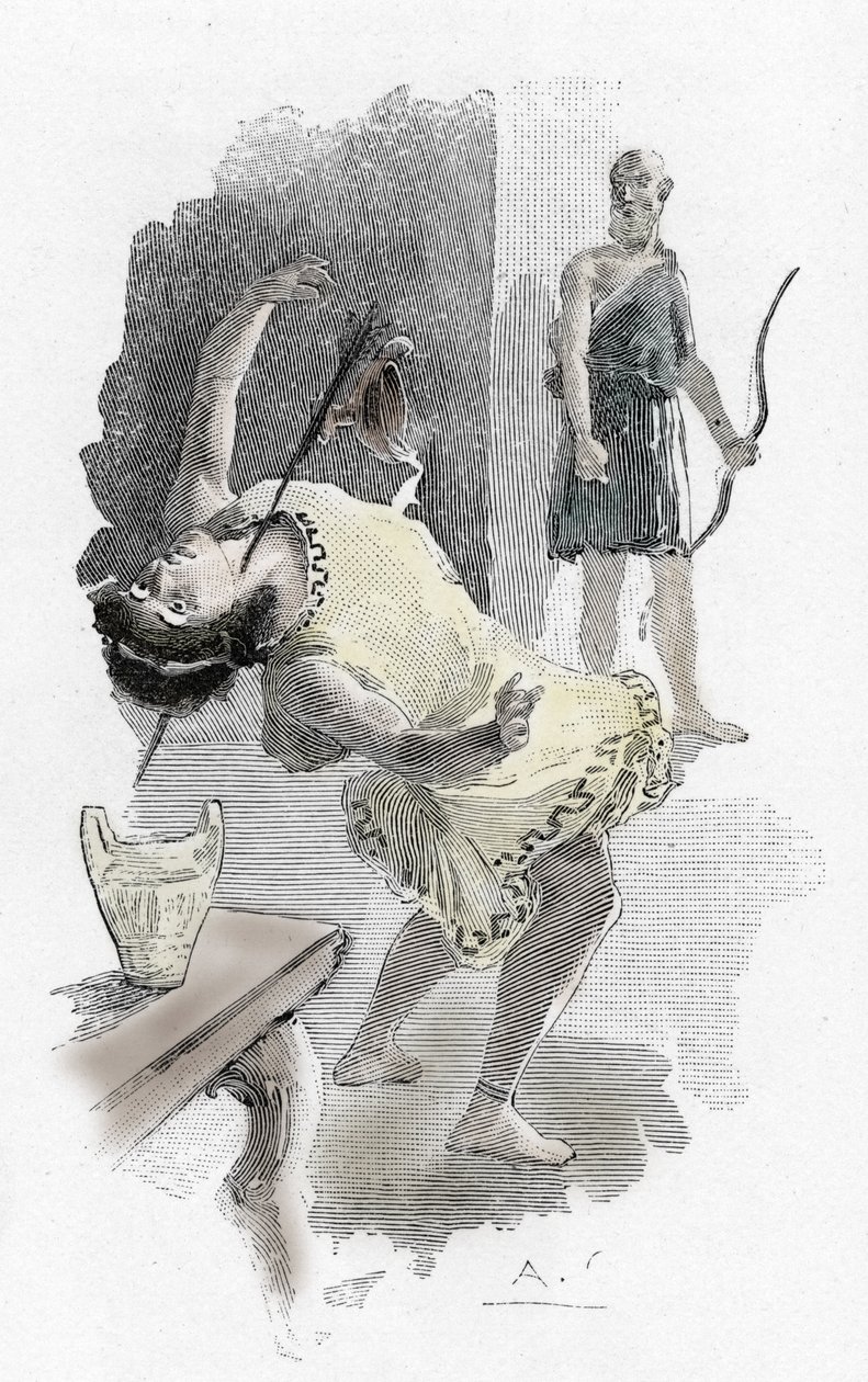 Homeros'un Odysseia'sı: taliplerin öldürülmesi by Antoine Calbet