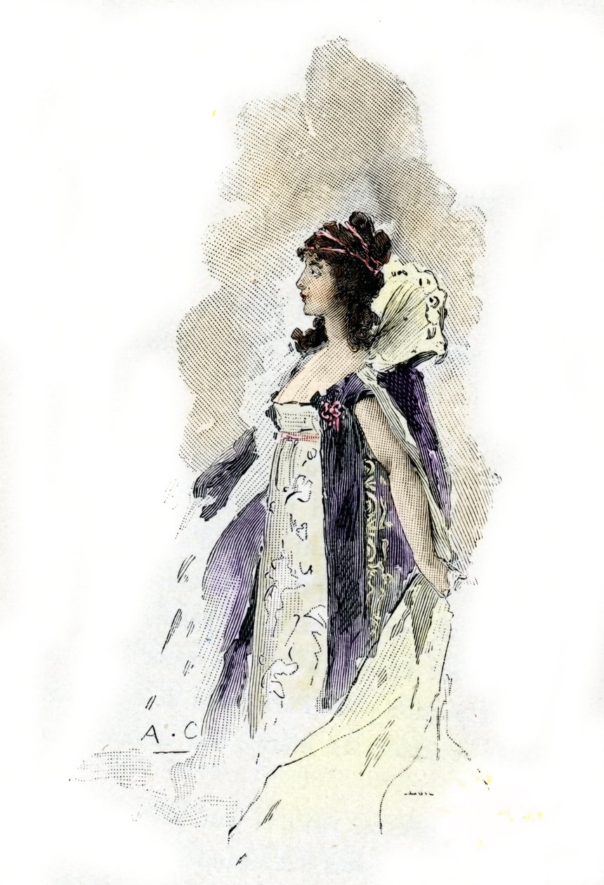 Desiree Clary'nin Portresi (1777-1860) 1818'de İsveç Kraliçesi (1818'de İsveç Kraliçesi Desire Clary'nin Portresi) Antoine Calbet'nin çizimi, Masson'un “Napoleon et les femmes”inden alınmıştır. by Antoine Calbet