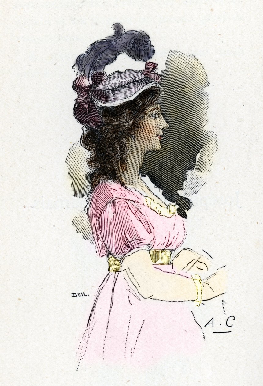Josephine de Beauharnais'in Portresi (1763-1814) Antoine Calbet'nin çizimi, Masson'un “Napolyon ve Kadınlar”ından alınmıştır. by Antoine Calbet