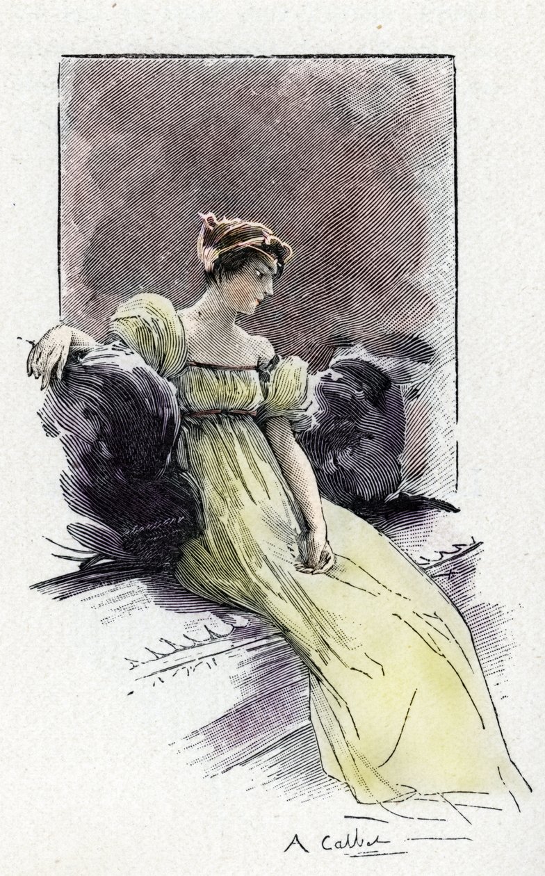 Josephine de Beauharnais'in (1763-1814) Napolyon Bonapart (1769-1821) ile 1795 dolaylarında karşılaştığı sırada portresi (Josephine de Beauharnais'in Napolyon Bonapart ile evlenmesinden hemen önce portresi) by Antoine Calbet