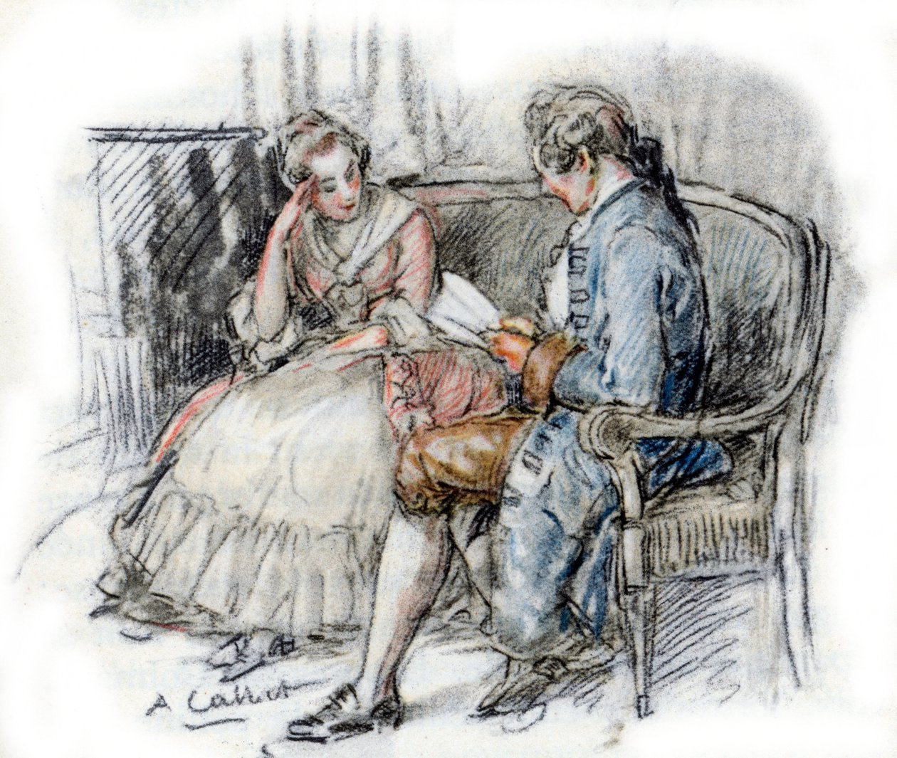 Werther bir Charlotte okuyor ( by Antoine Calbet