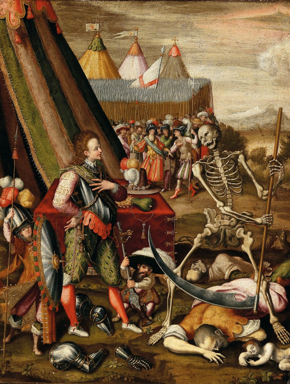 Prensin Ölümle Diyaloğu. Savaşın dehşetinin alegorisi, 1540