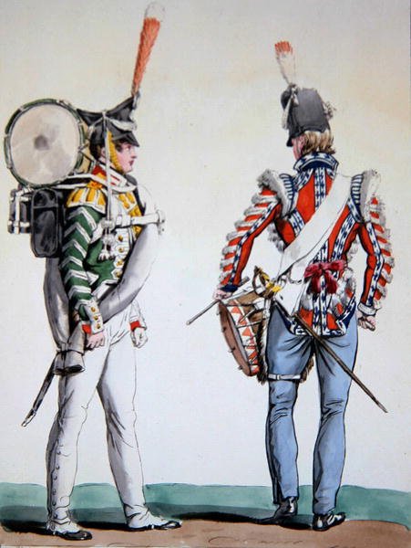 İngiliz ve Rus davulcular (lito) by Antoine Charles Horace Vernet