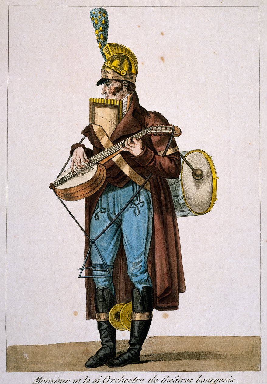 Sokak müzisyeni, Carle Vernet (1758-1836), gravür, Fransa by Antoine Charles Horace Vernet