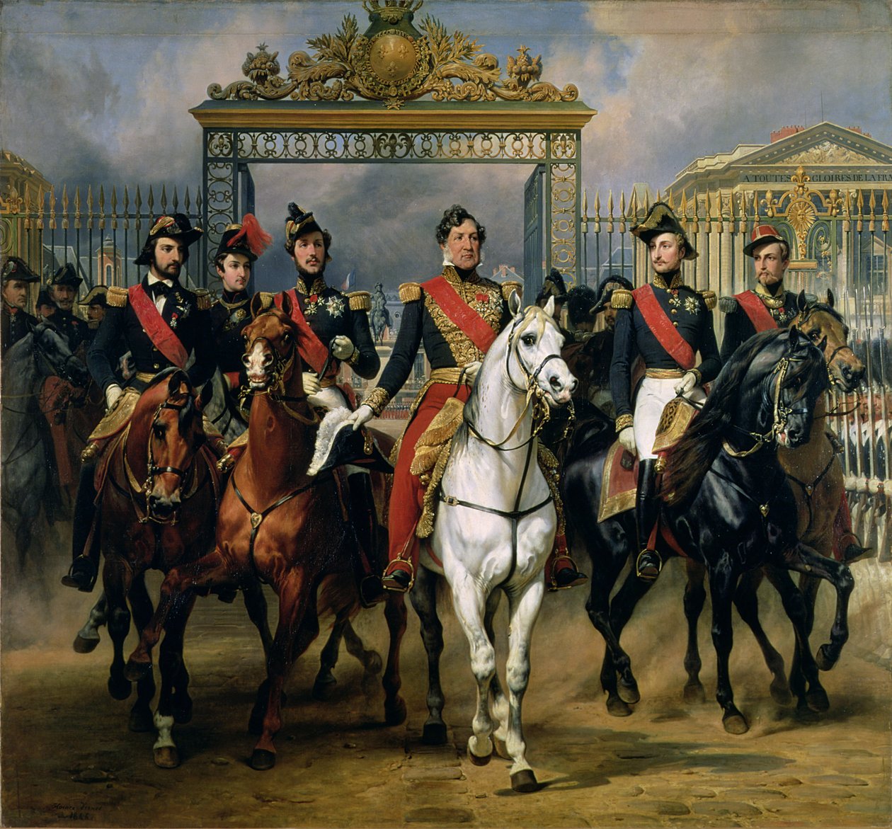 Fransa Kralı Louis-Philippe (1773-1850) ve oğulları Versay Şatosu