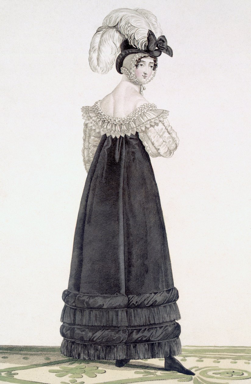 Kadife Sabah Elbiseli Kadın, Georges Jacques Gatin (1773-1831) tarafından oyulmuş 