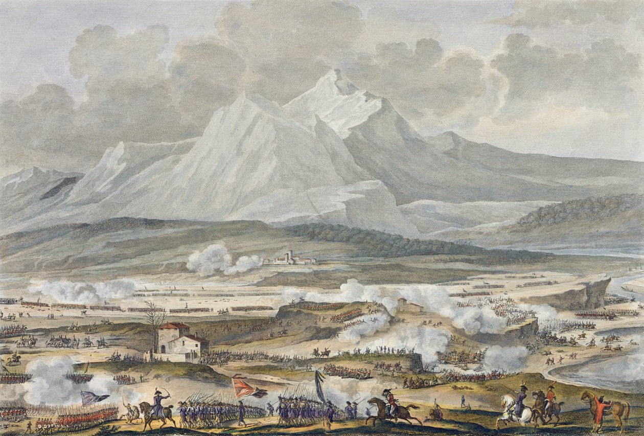 Rivoli Savaşı, 25 ve 26 Nivose, Yıl 5 (Ocak 1797), Jean Duplessi-Bertaux (1747-1819) (aquatint) tarafından oyulmuş by Antoine Charles Horace Vernet
