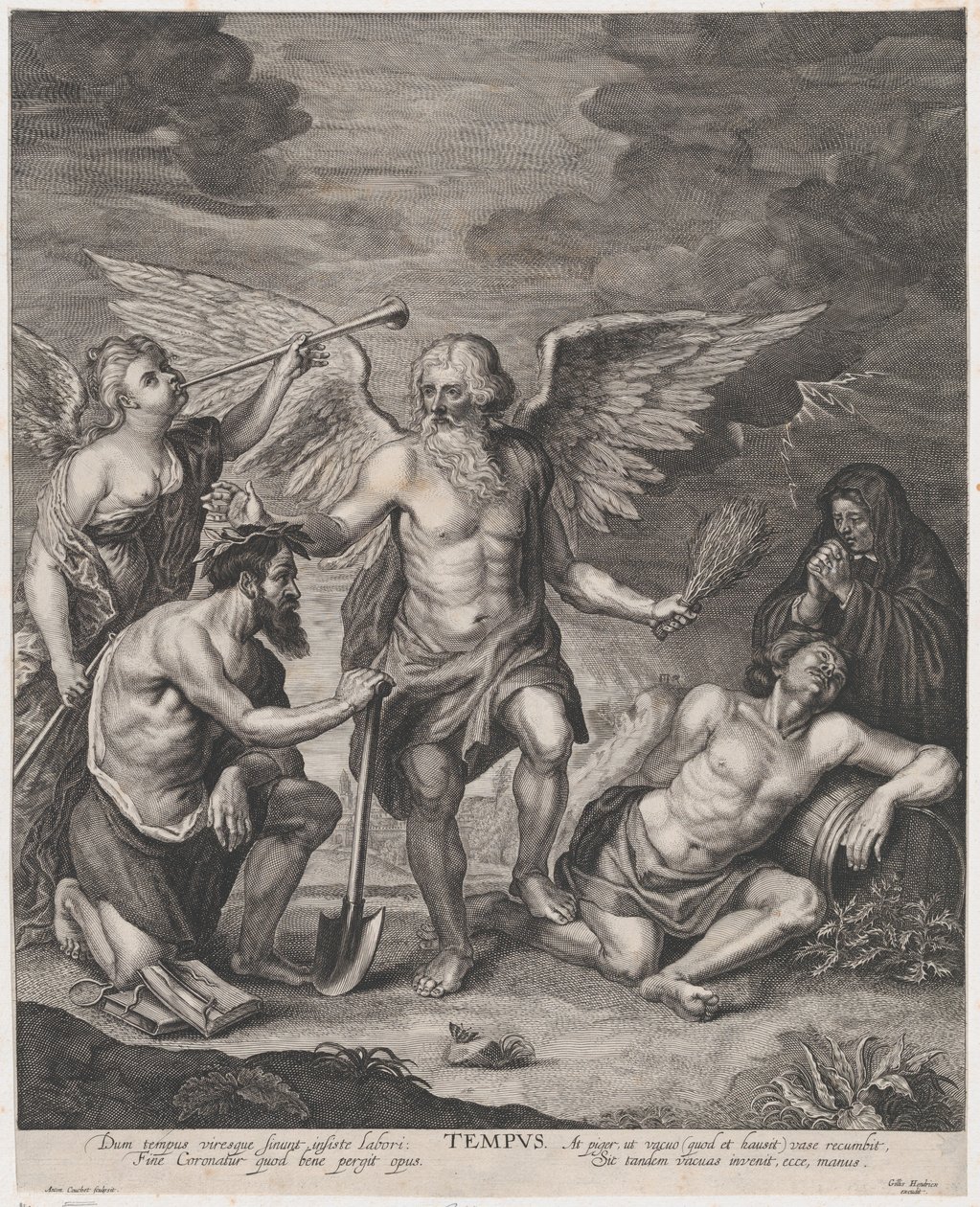 İstihdamı taçlandıran ve Aylaklığı cezalandıran zaman, ca. 1650-77. by Antoine Couchet