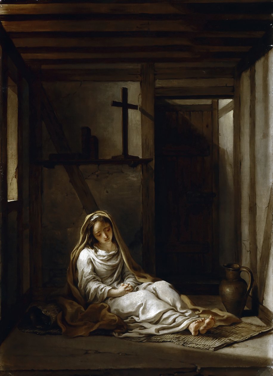 Aziz Thaïs hücresinde by Antoine Coypel