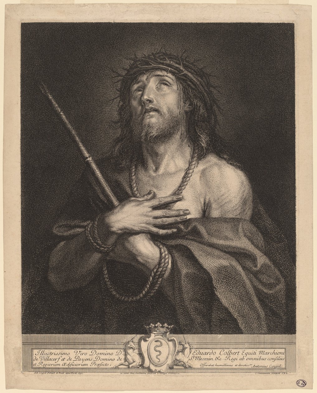 Hüzünlerin Adamı Olarak İsa by Antoine Coypel, finished in engraving by Charles Simonneau