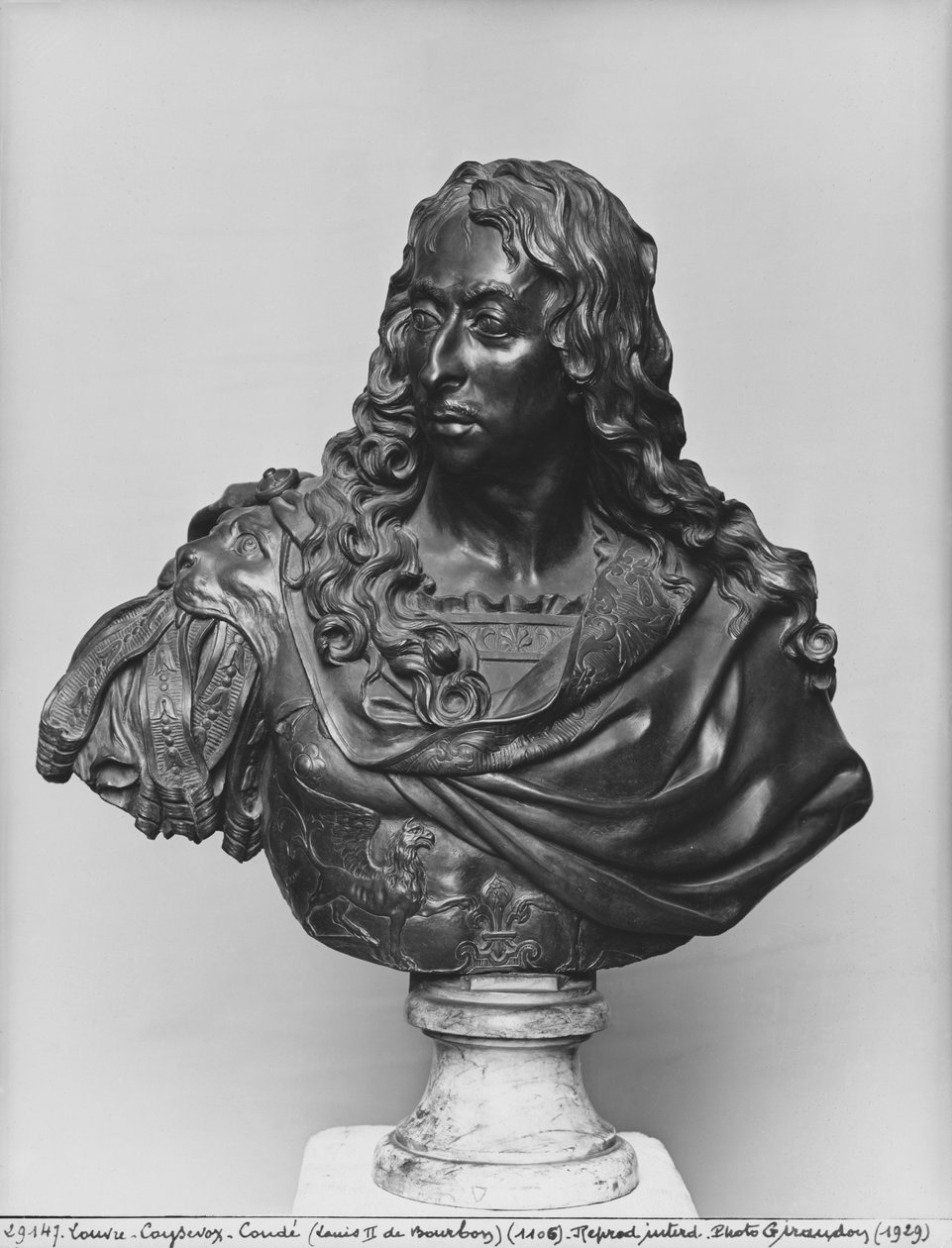 Le Grand Conde (bronz) olarak bilinen Bourbon Louis II Prensi büstü by Antoine Coysevox