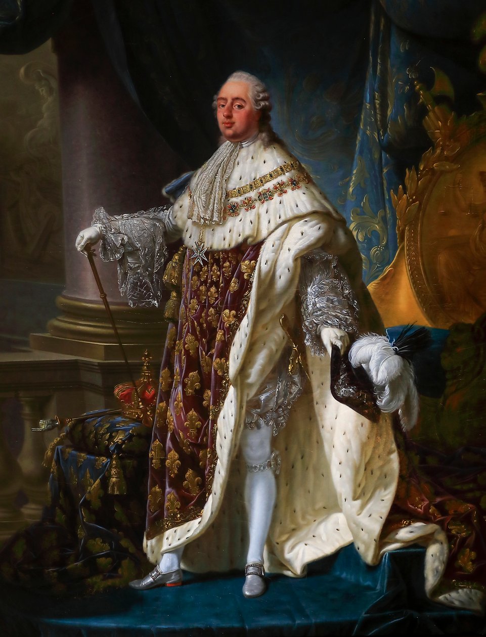 Louis XVI, taç giyme töreni kostümüyle by Antoine François Callet
