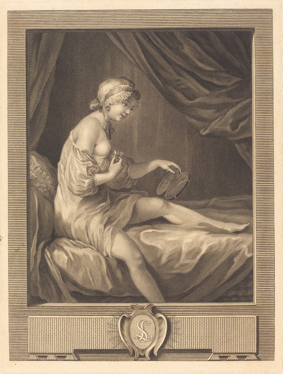 Gül goncası Karşılaştırması by Antoine Francois Dennel after Gabriel Jacques de Saint Aubin