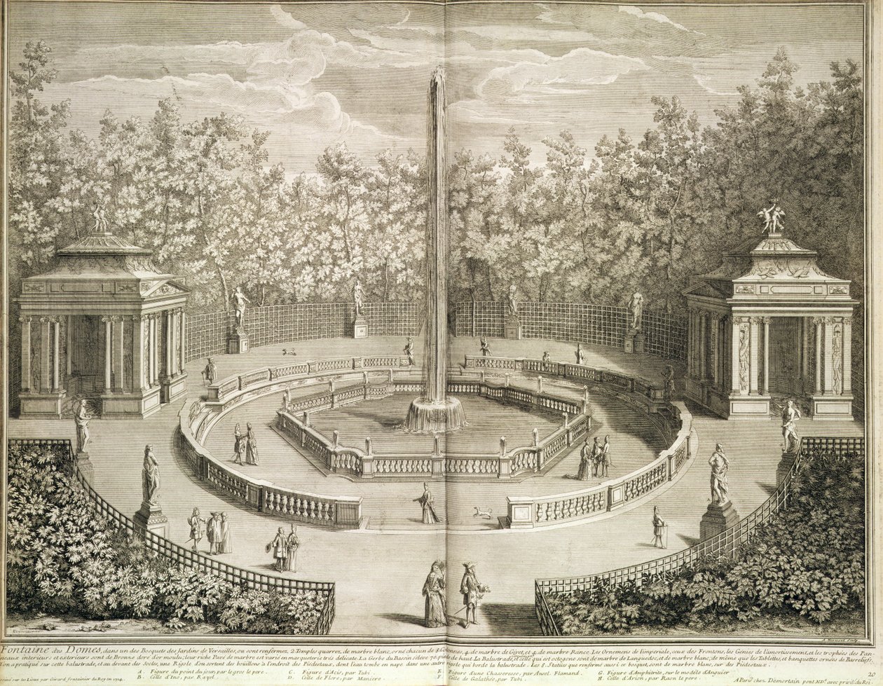 Kubbe Çeşmesi, Versay, c.1715 (gravür) by Antoine Herriset