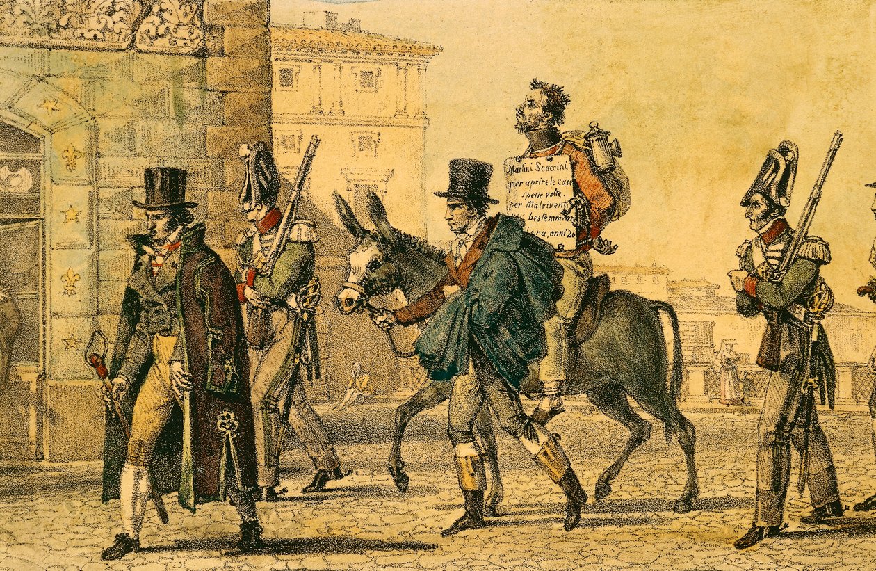 Sokaklarda eşek üzerinde gezdirilmeyi içeren ceza, Un Rome