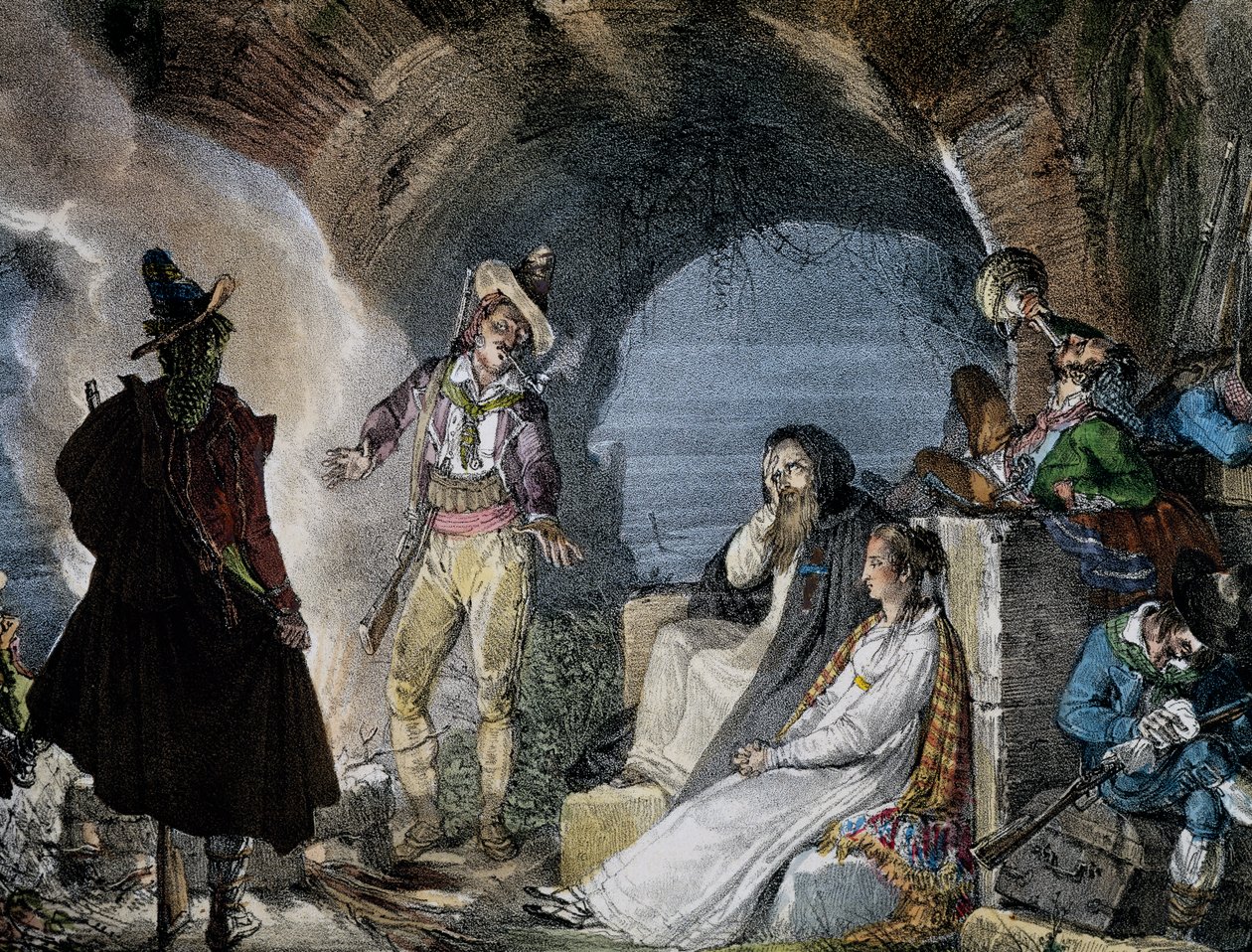 Robbers den, Jean-Baptiste-Antoine Thomas (1791-1834) tarafından Un an a Rome