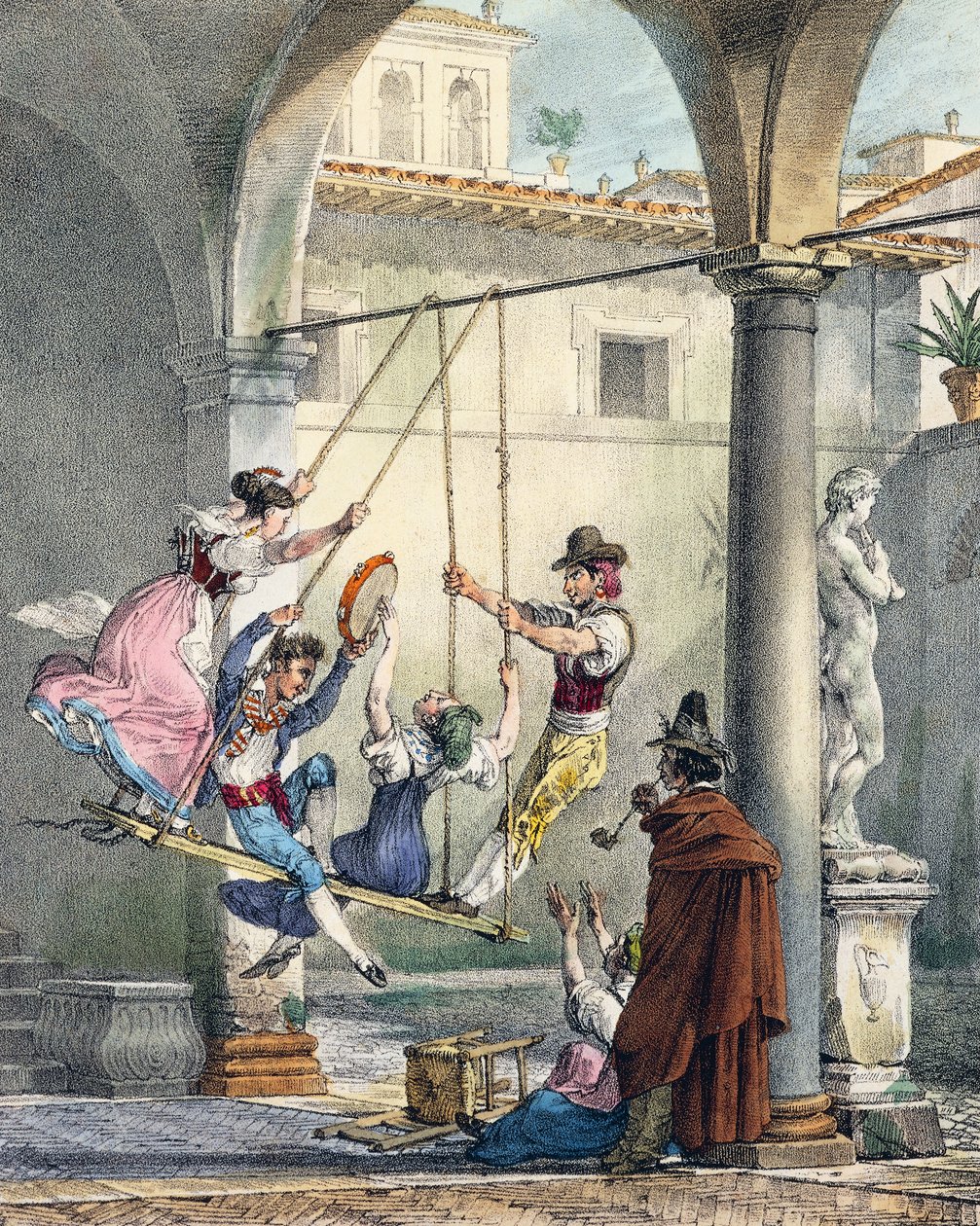 Salıncak, Antoine Jean-Baptiste Thomas (1791-1834) tarafından Un an a Rome et dans ses environs (Roma ve çevresinde bir yıl), Fransa