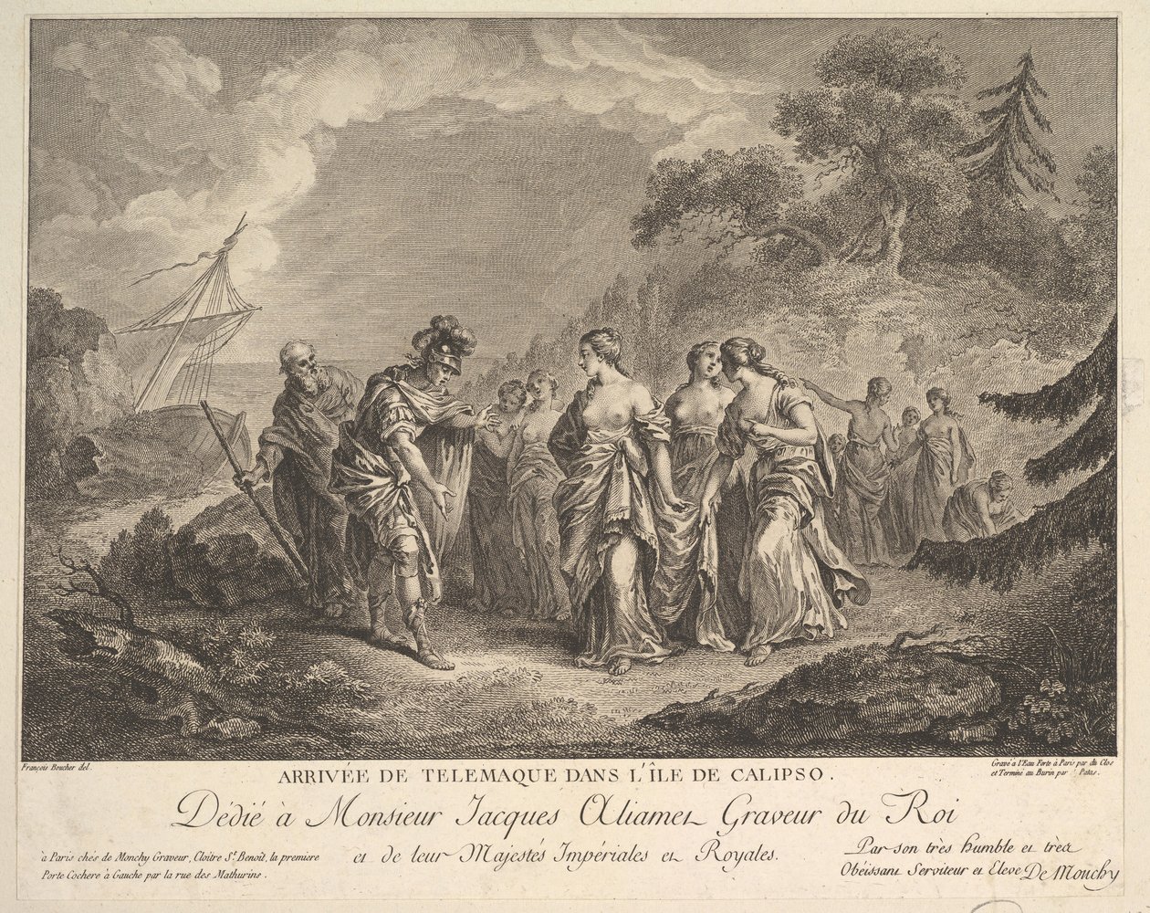 Telemachus'un Calypso Adası'na gelişi by Antoine Jean Duclos