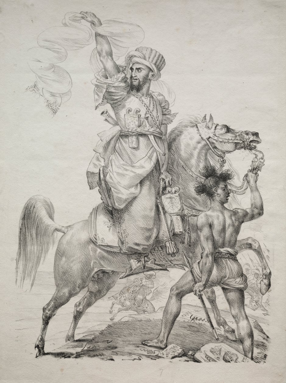 Bir Memluk Şefi, At Sırtında Yardım İçin İşaret Ediyor by Antoine Jean Gros
