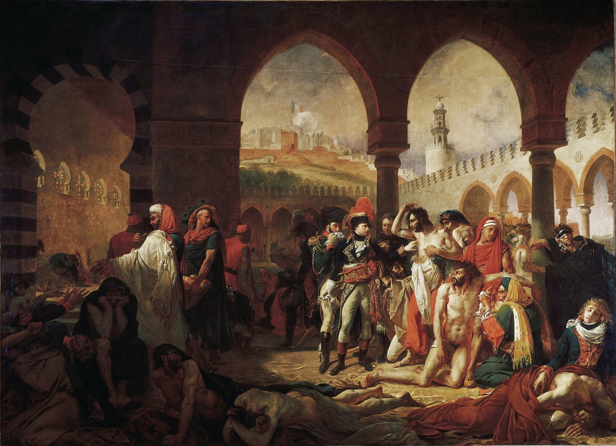 Bonaparte Yafa'nın Veba Kurbanlarını Ziyareti (tuval üzerine yağlı boya by Antoine Jean Gros
