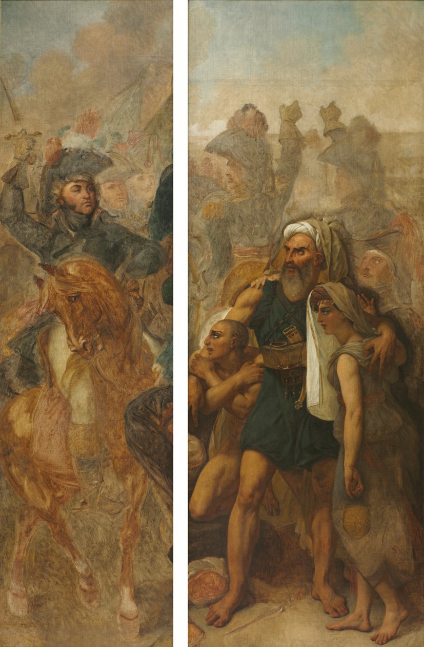General Jean-Baptiste Kléber ve Mısırlı Ailesi ("Piramitlerin Savaşı" için eskizler) by Antoine Jean Gros