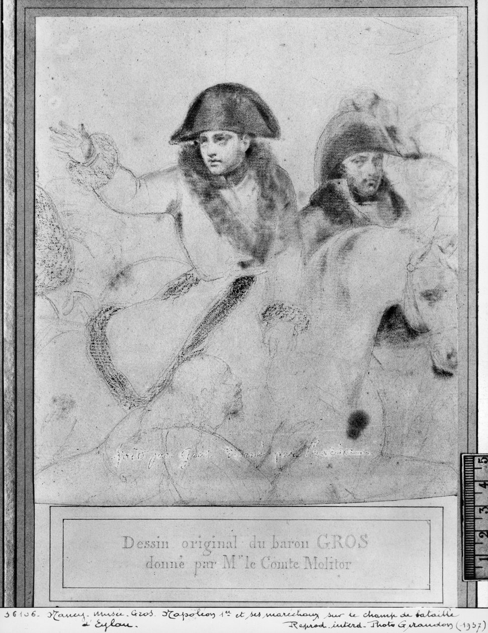 Eylau Savaş Alanında Napolyon, c.1807-08 (kağıt üzerinde pierre noire) by Antoine Jean Gros