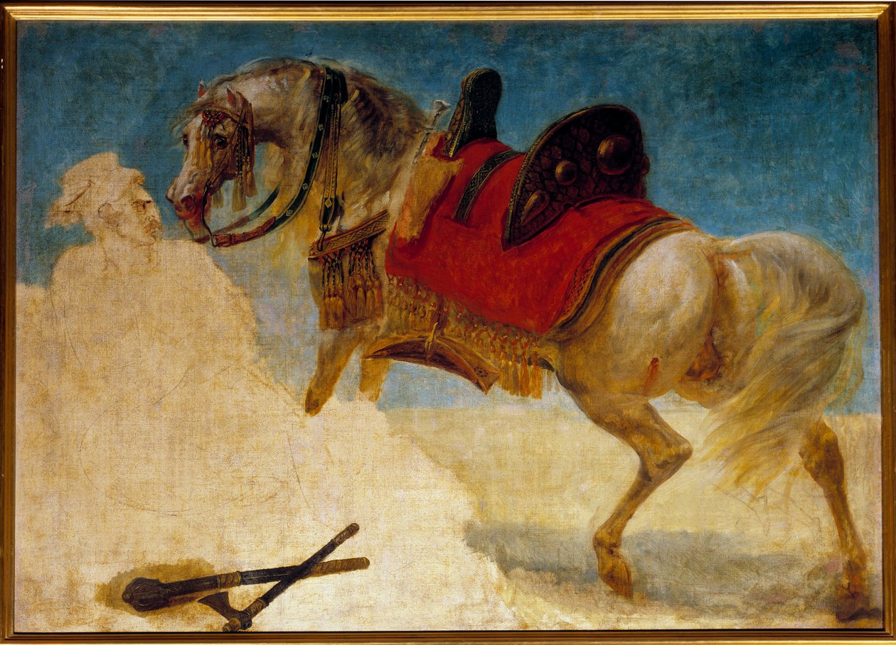 Antoine Jean Gros (1771-1835) tarafından at koşum takımı resminin incelenmesi 19. yüzyıl Güneşi. 0,97x1,3 m by Antoine Jean Gros