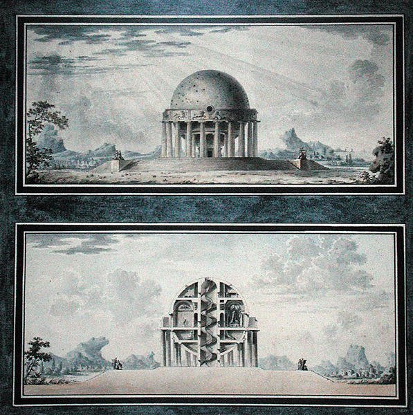 House for a House for a Cosmopolite, 1783 (kağıt üzerinde wc) (detay) (ayrıca bkz. 195241-195242, 196725-196726) by Antoine Laurent Thomas Vaudoyer