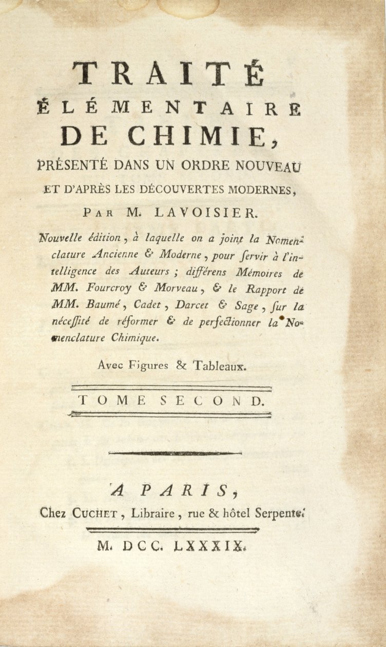 Traite Elementaire de Chimie
