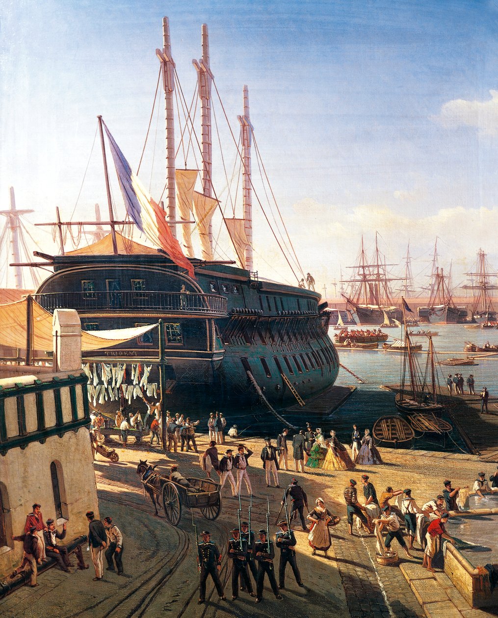 Toulon limanında ticaret gemisi by Antoine Leon Morel Fatio