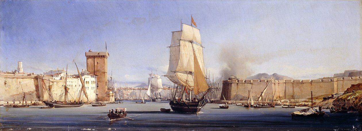 Haliç ile Süleymaniye ve Fatih Camii, Konstantinopolis by Antoine Leon Morel Fatio
