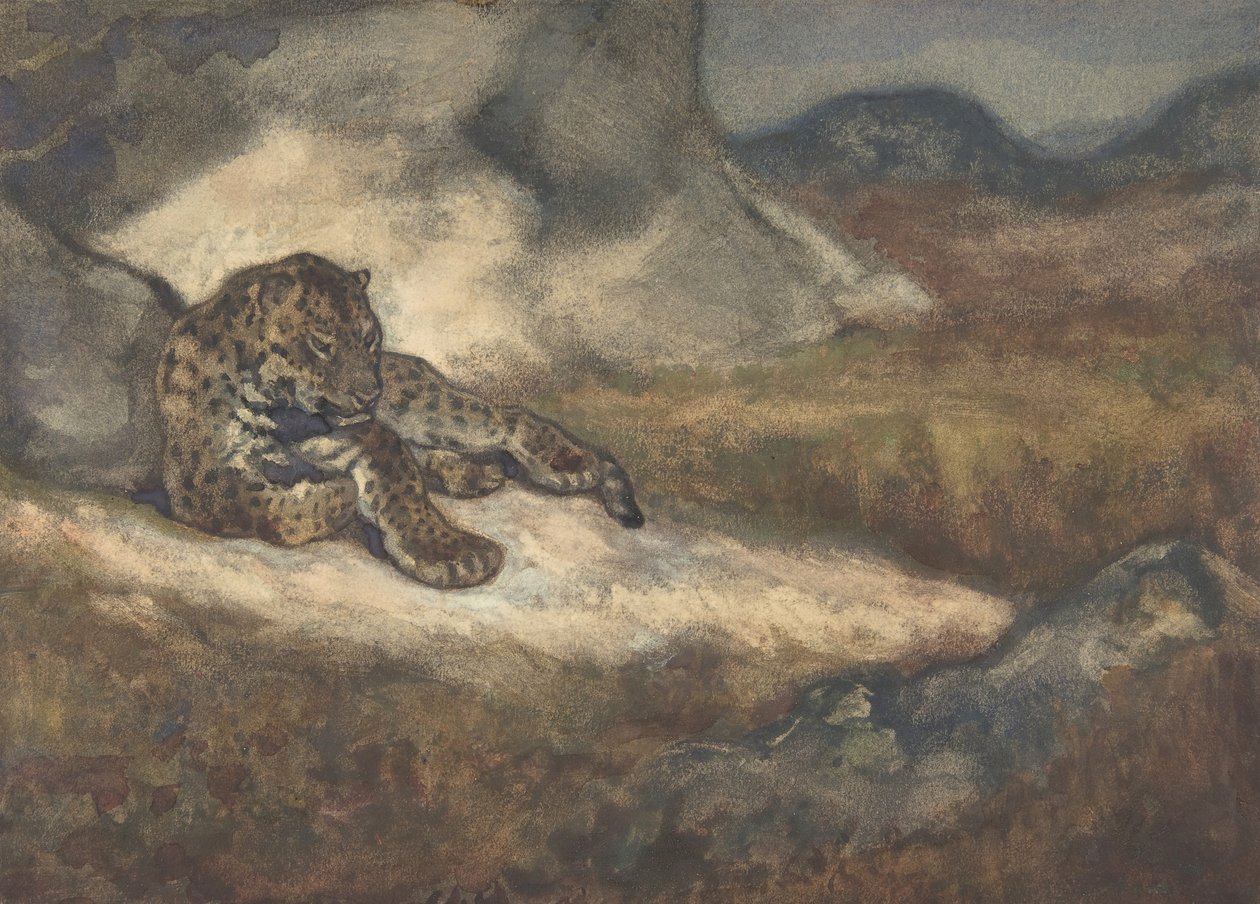 Leopar Yatarken, 1810-75. by Antoine Louis Barye