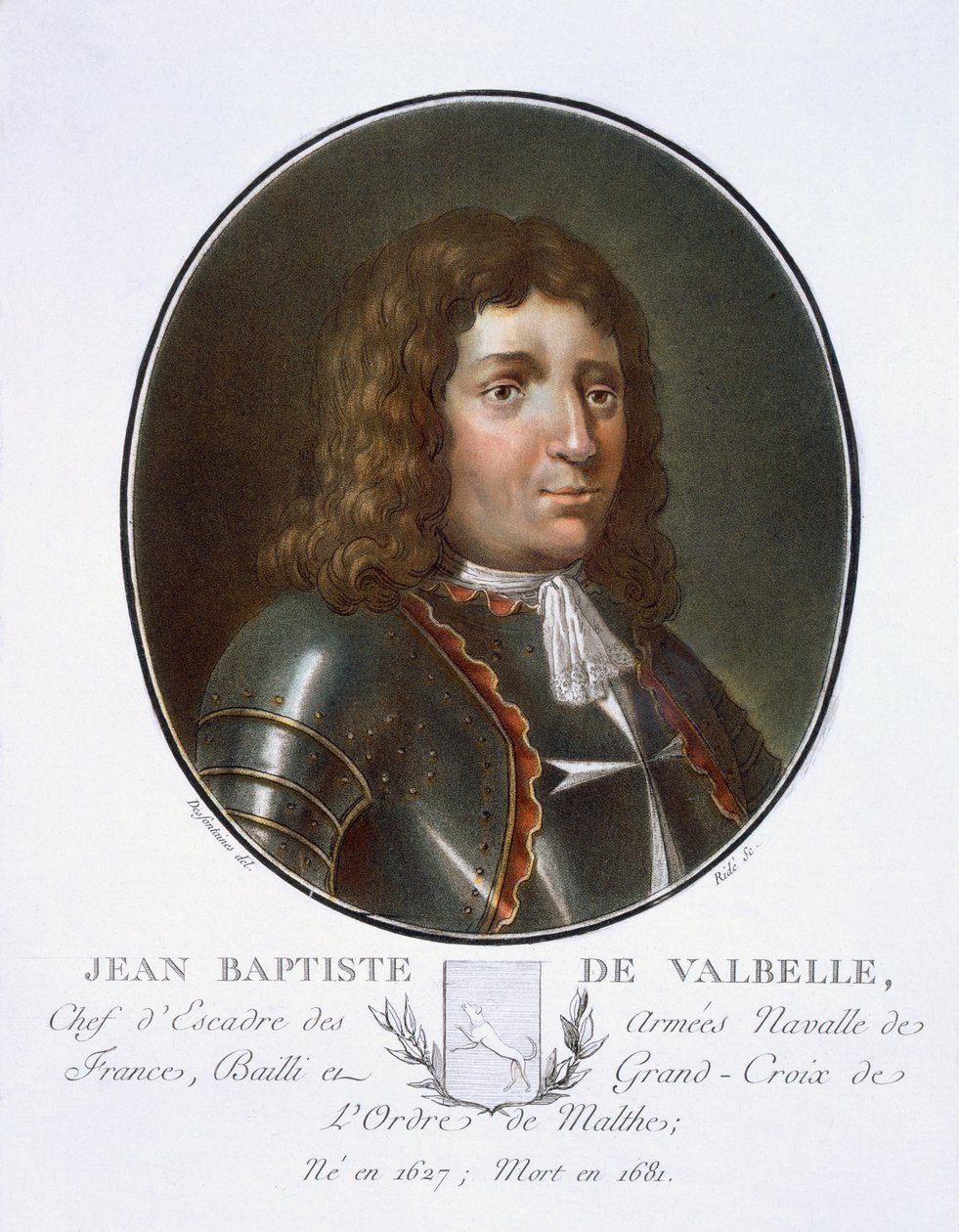 Jean Baptiste de Valbelle, Pierre Blin, 1786-92, Paris (renkli gravür) tarafından yayınlanan 