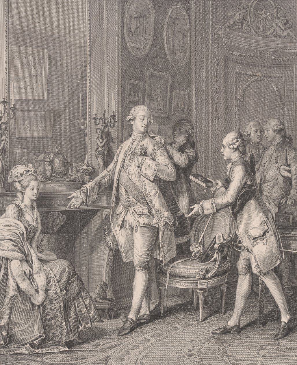 La Grande Toilette Patroness, Le Monument du Costume, 1777. by Antoine Louis Romanet