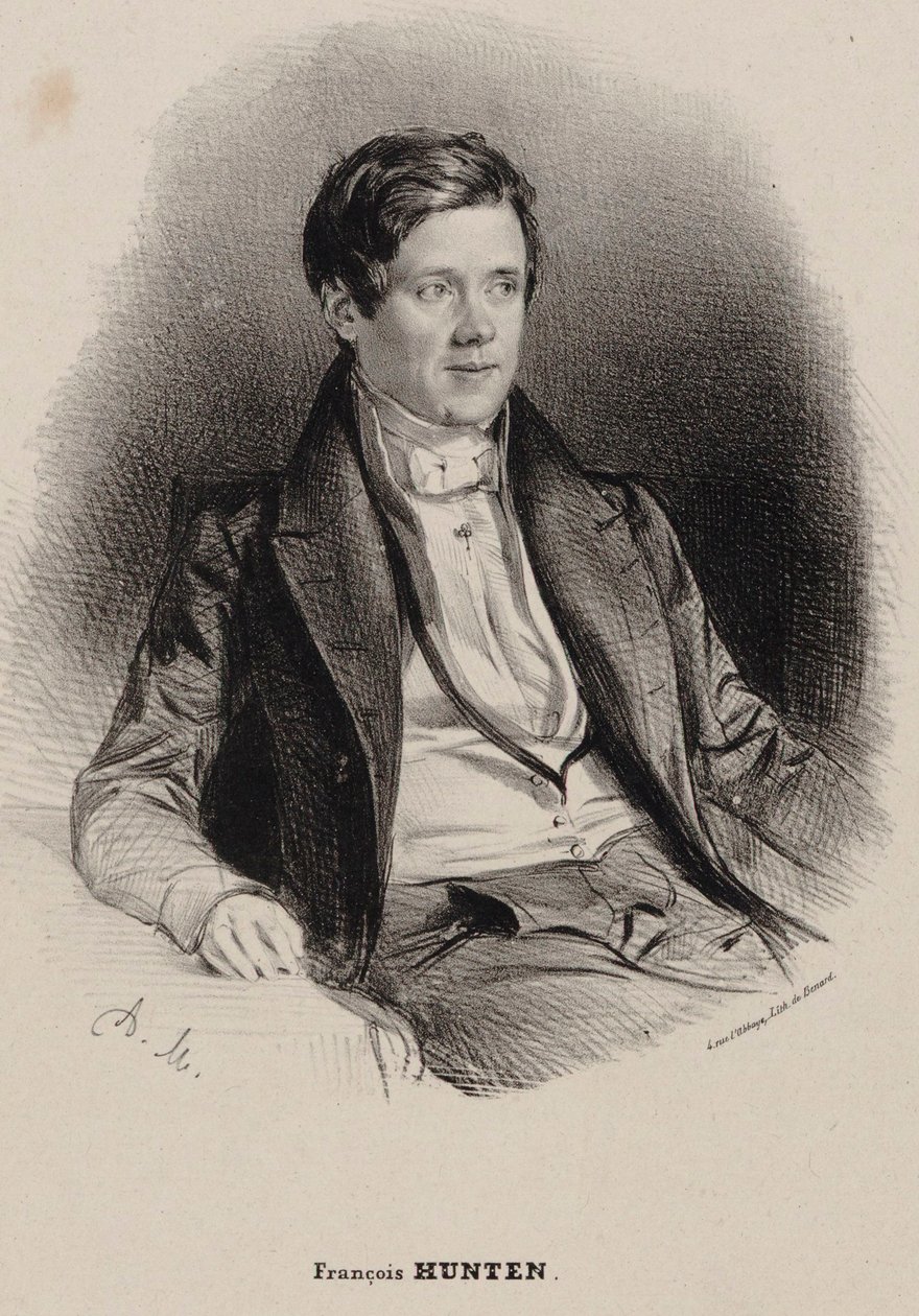 Piyanist ve besteci Franz Hünten'in portresi 1793-1878. by Antoine Maurin