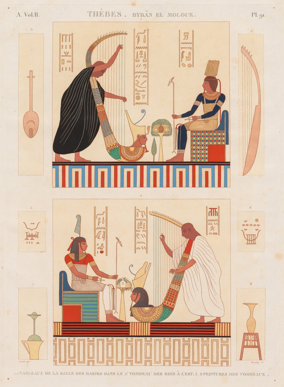 Mısır açıklaması: Thebes Byban el Molouk, Vol. II, Pl. 91 by Antoine Maxime Monsaldy