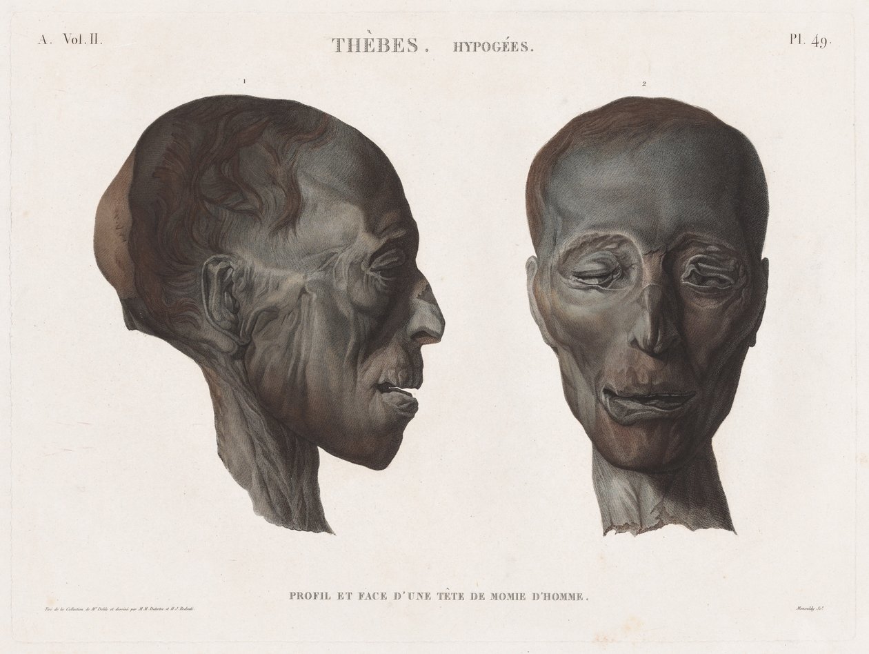 Mısır açıklaması: Teb. Hipojeler Vol. II, Pl. 49. by Antoine Maxime Monsaldy