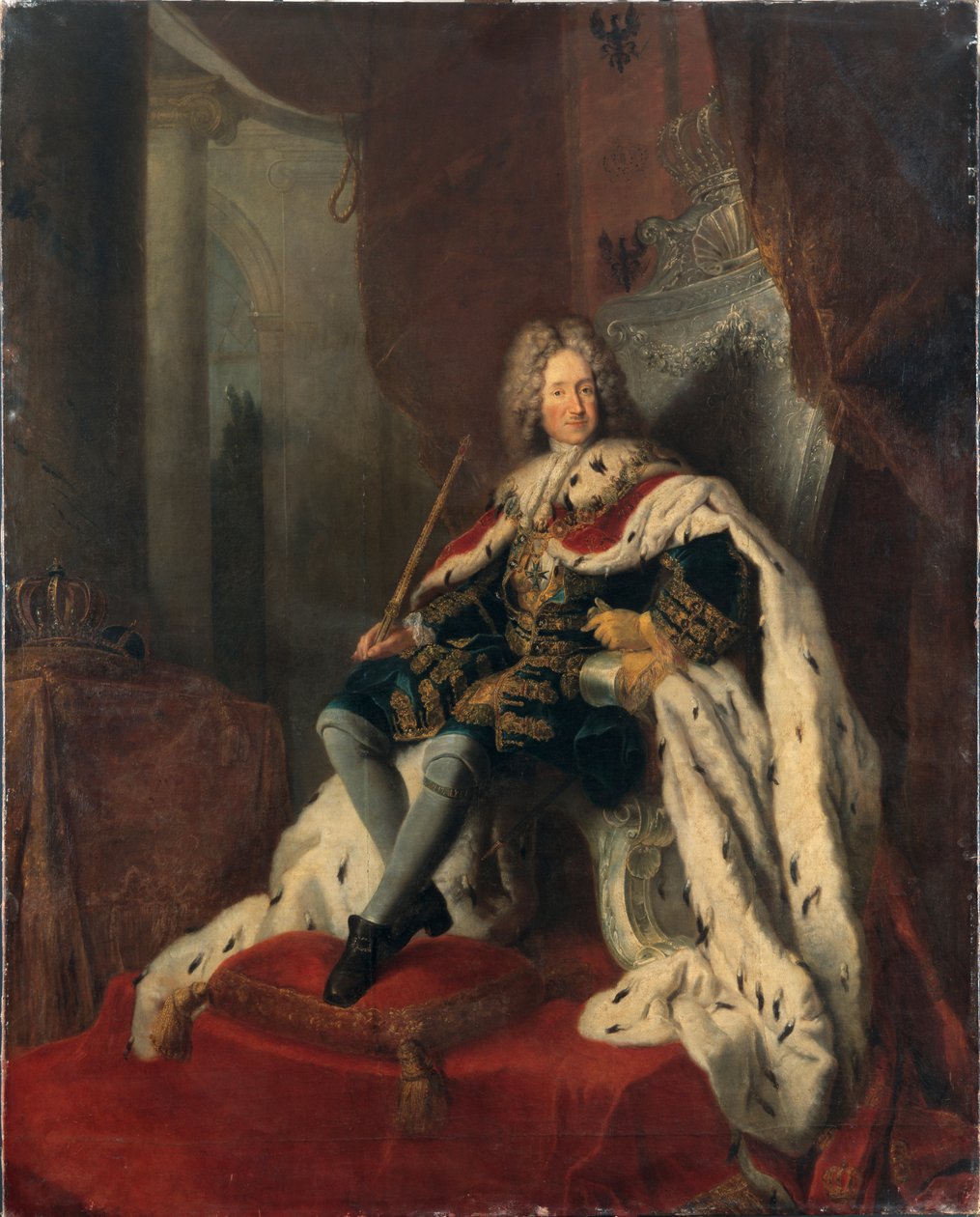Kral Frederick I, gümüş tahtta, yaklaşık 1712. by Antoine Pesne