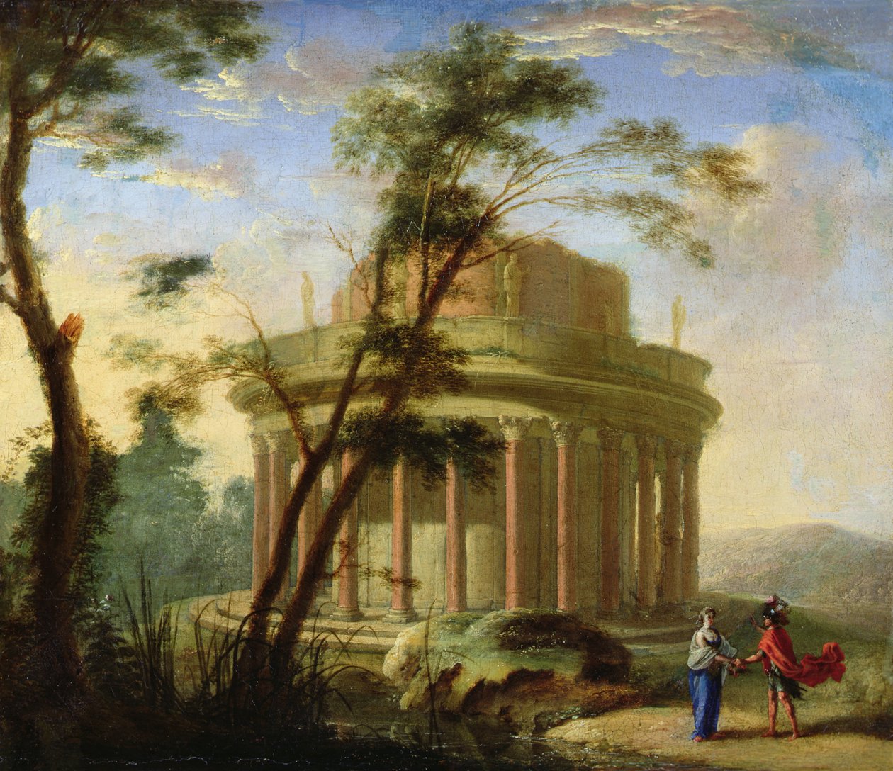 Antik bir tapınak ile manzara (resim) by Antoine Pierre the Younger Patel