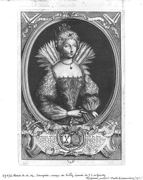 Francoise-Marguerite de Silly (1584-1626), Claude Duflos (1665-1727) tarafından oyulmuş by Antoine after Pezey