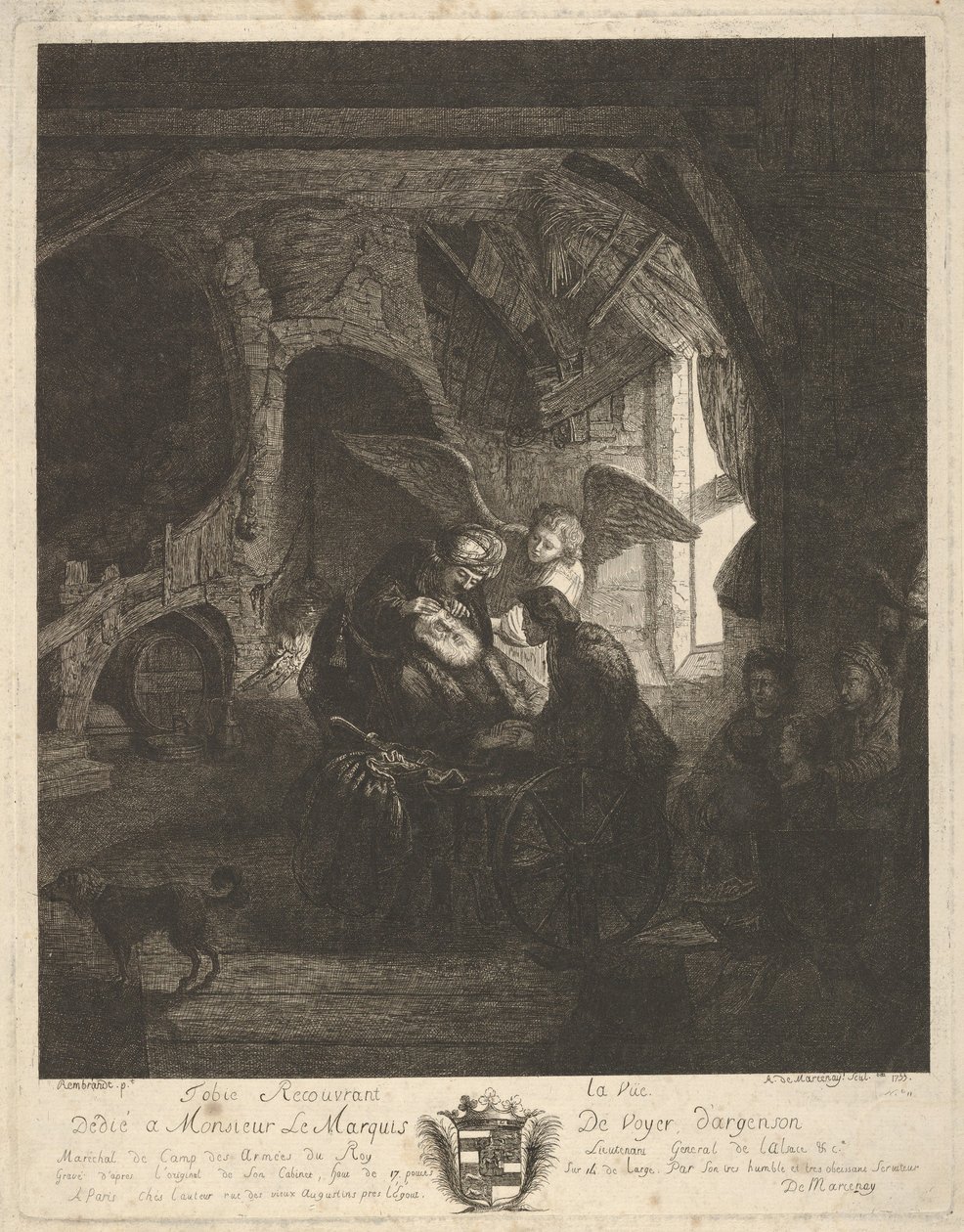 Tobias, Görüşünü Babasına Döndürüyor, 1755. by Antoine de Marcenay Ghuy