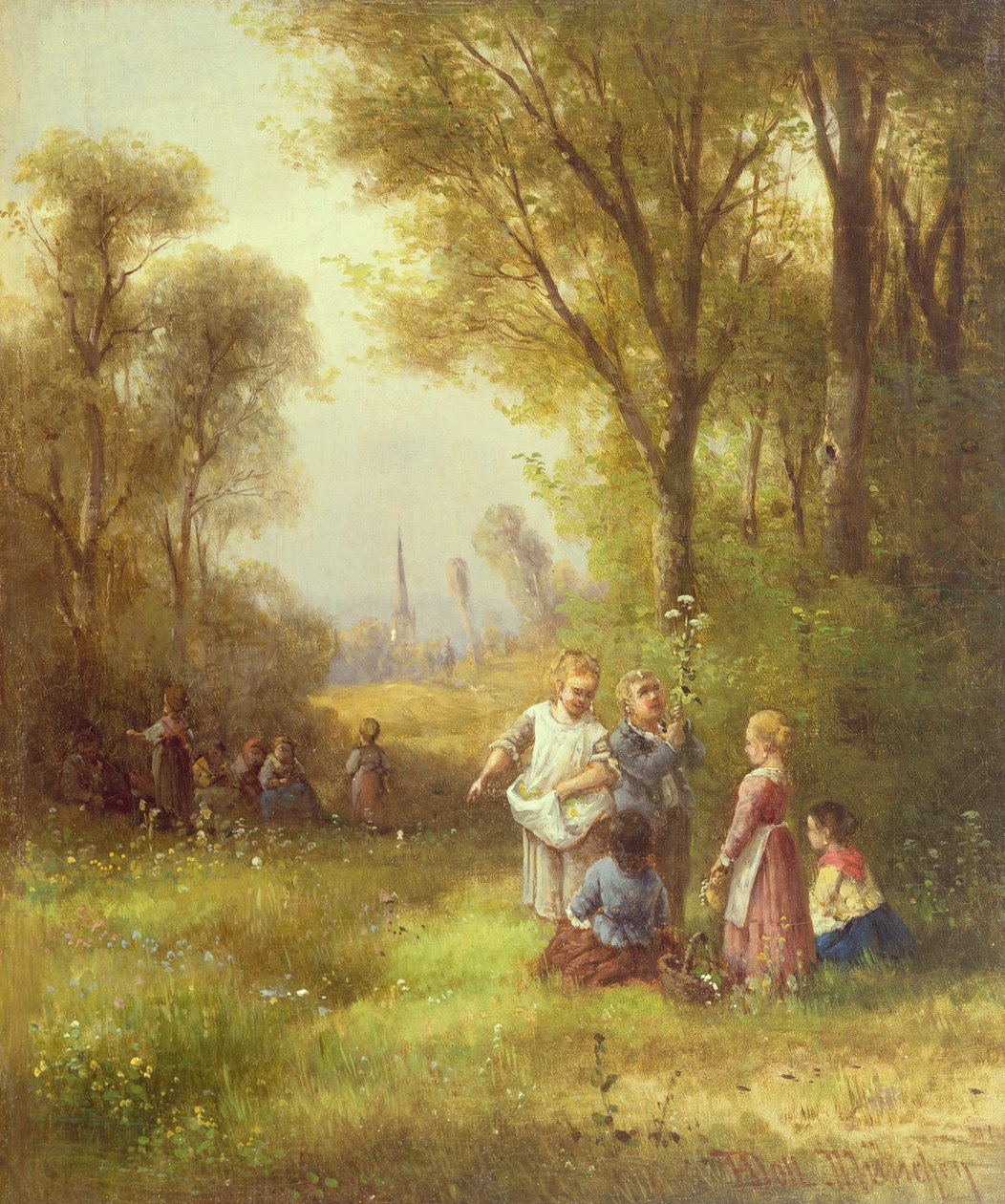 Ormanda oynamak, 19. yüzyıl by Anton Doll