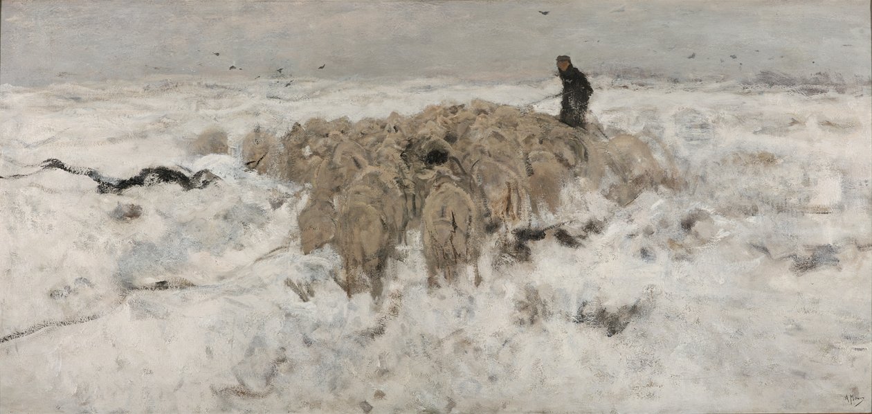 Karda Koyun Sürüsü by Anton Mauve