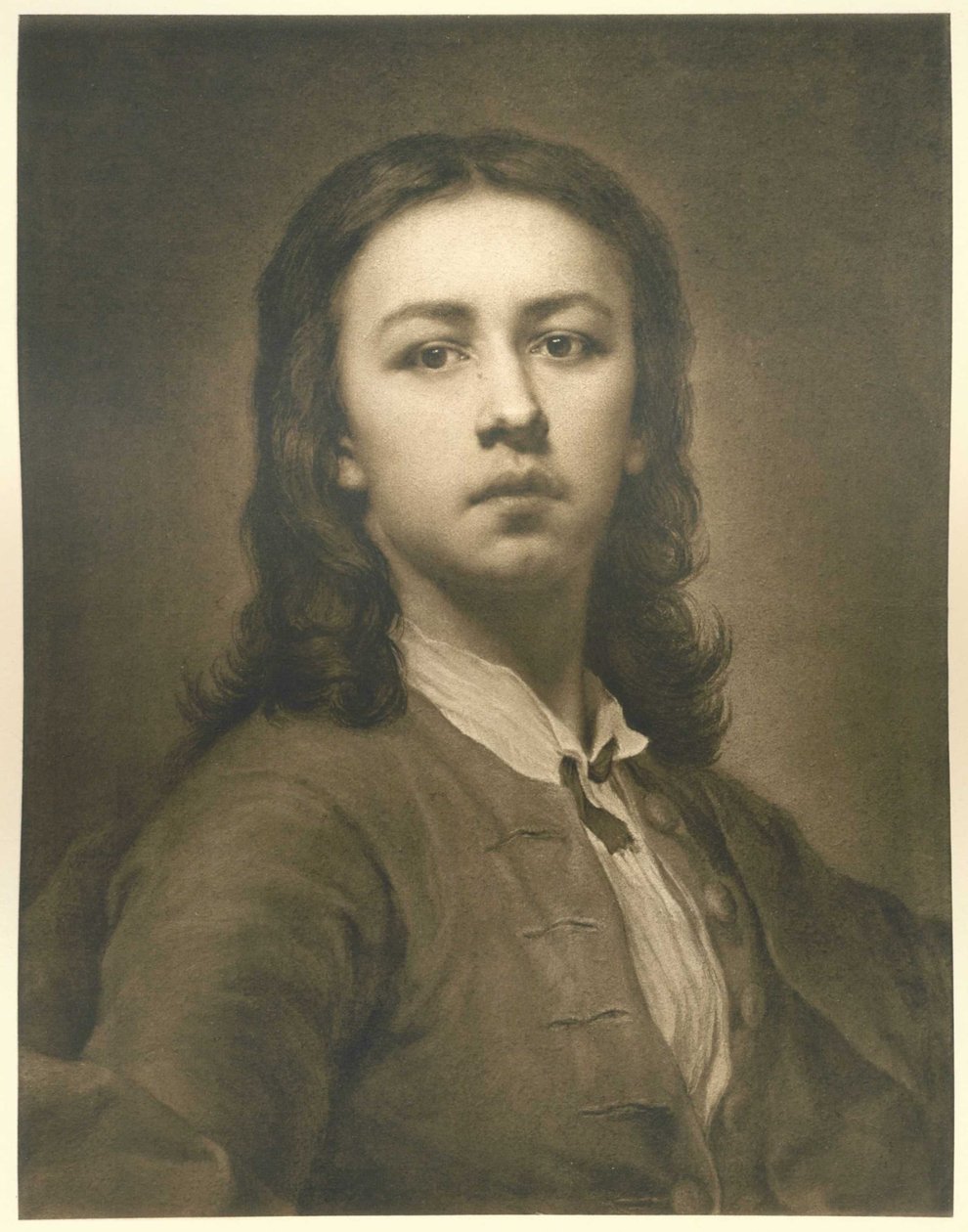 Kırmızı ceketli otoportre by Anton Raphael Mengs