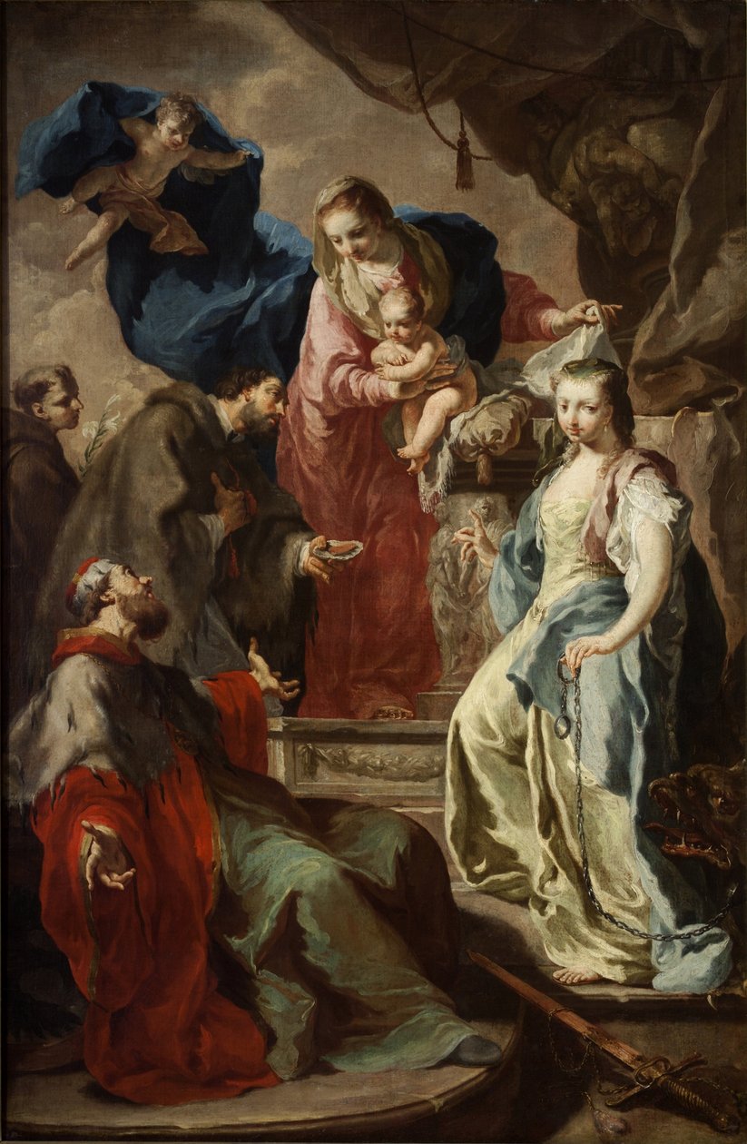Dört Azizli Meryem Ana - Dört Azizli Meryem Ana - Antonin (Anton) Kern (1710-1747). Tuval üzerine yağlı boya, yaklaşık 1735. Ulusal Galeri, Prag by Anton Kern