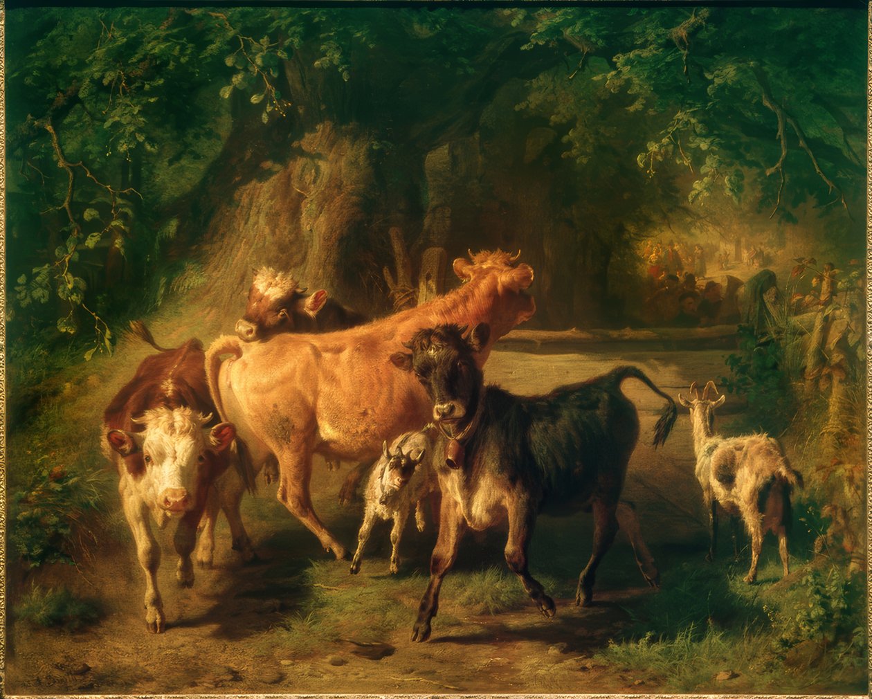 Genç sığır ve keçiler by Anton Braith