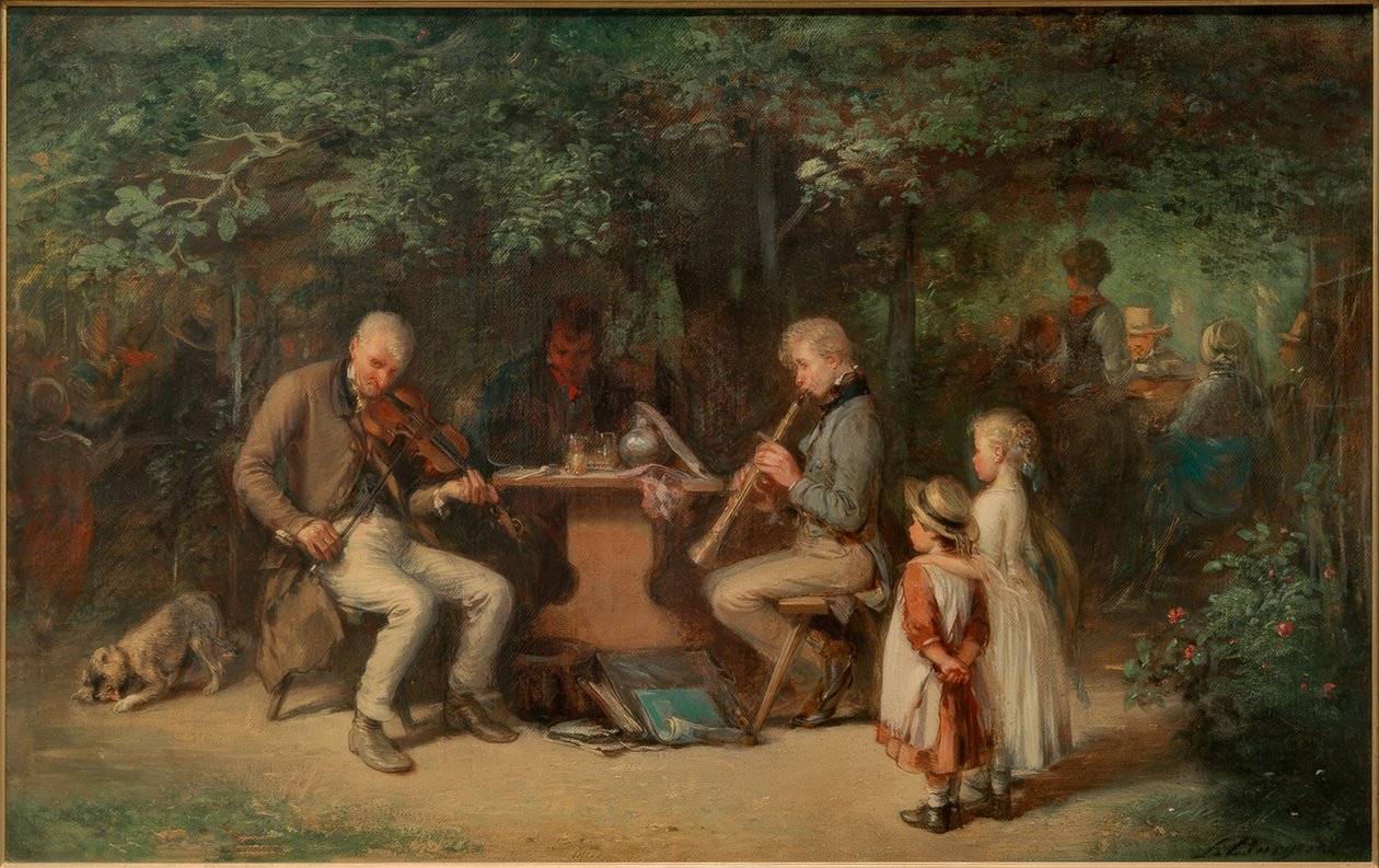Bar bahçesindeki müzisyenler by Anton Burger